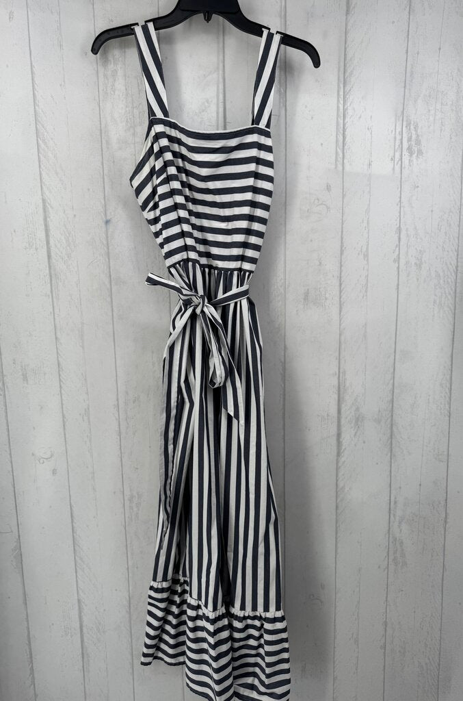 L striped belted sundress