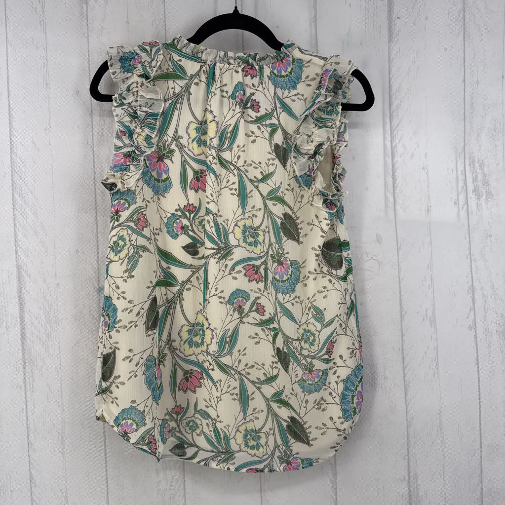XS flo print notch neck tank