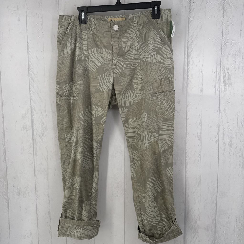10 leaf print twill crop pant