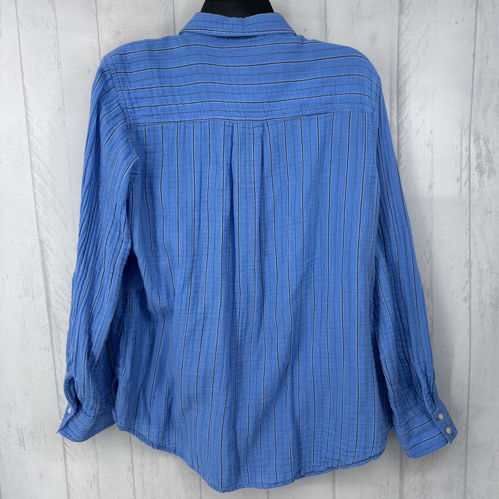 XL striped button down l/s top