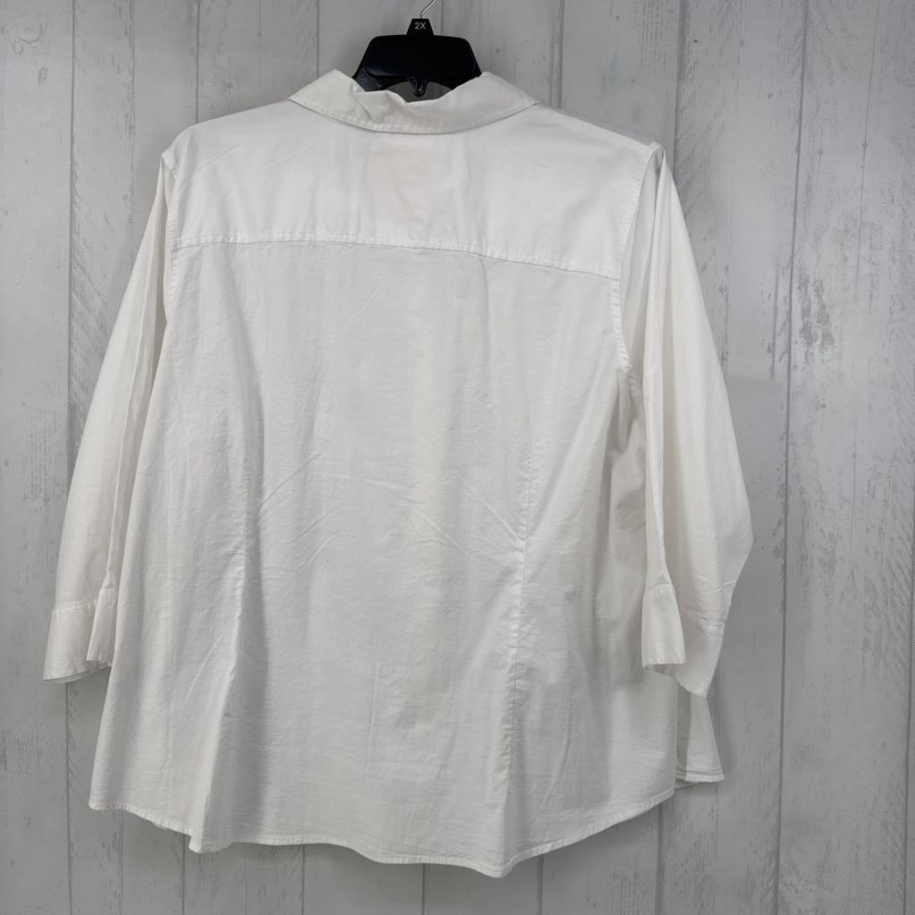 2X button down 3/4 slv top