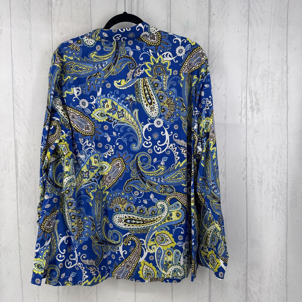 R50 3X paisley print button down l/s top