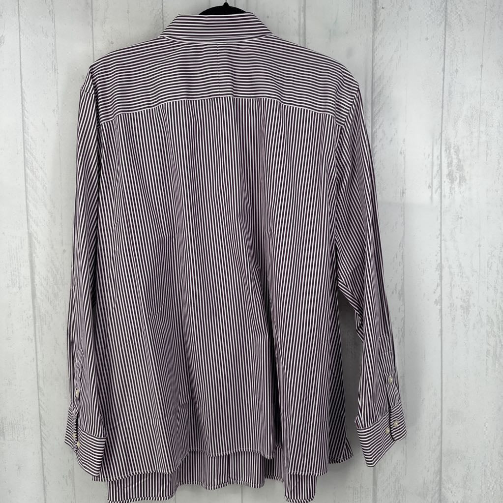 R67 3X striped button down l/s top