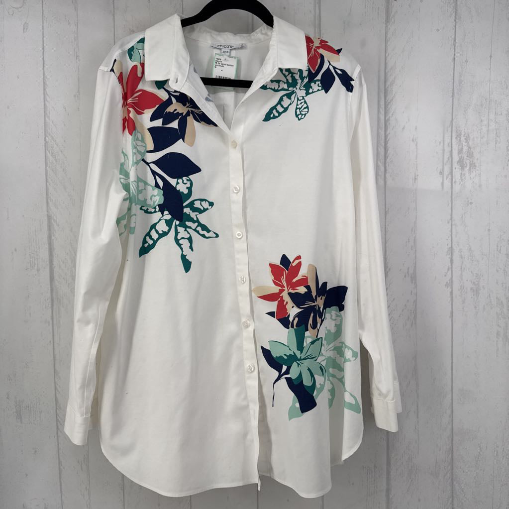 16 flo detail button down l/s top