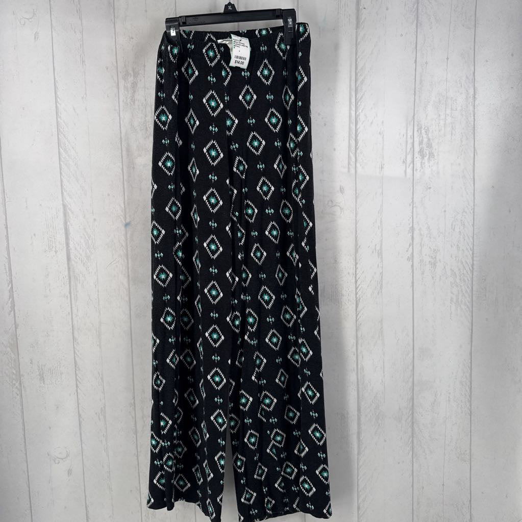 M printed wide leg pant