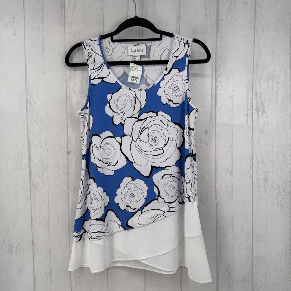 R105 6 layered hem flo print tank