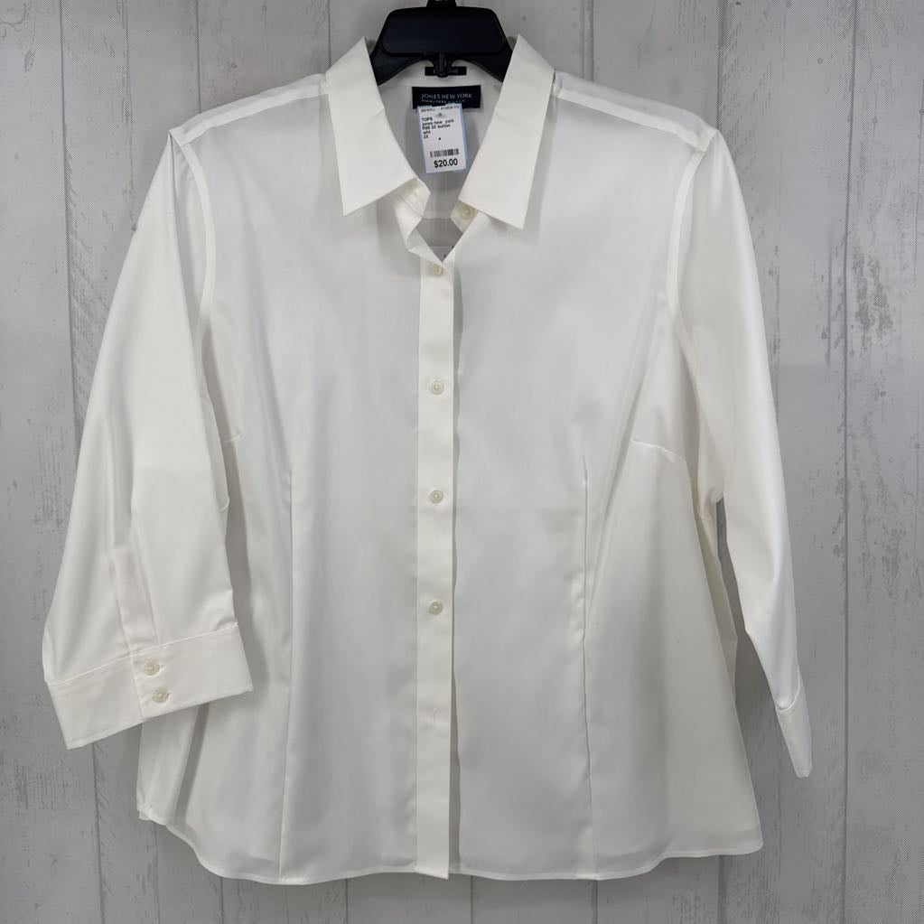 R69 3X button down 3/4 slv top