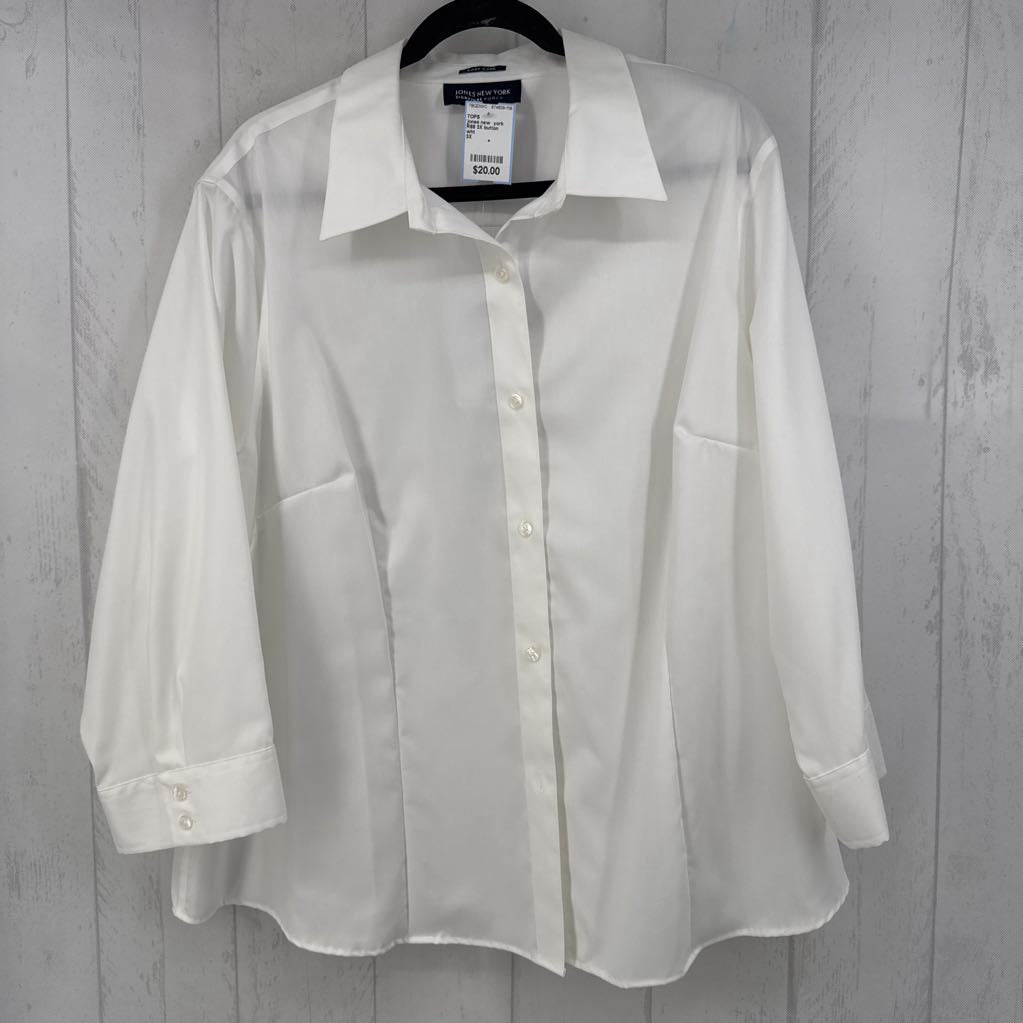 R69 3X button down 3/4 slv top