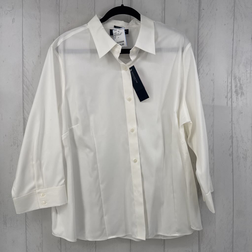 R69 3X button down 3/4 slv top