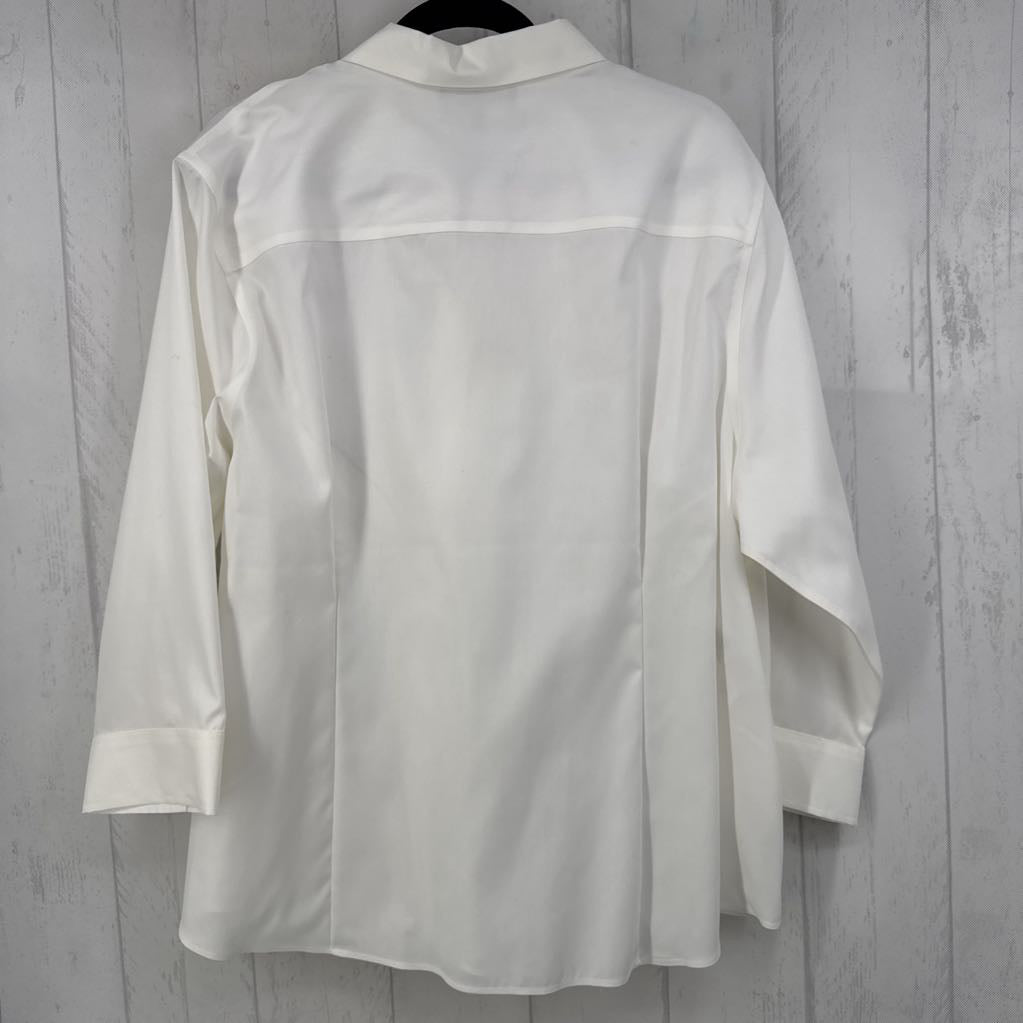 R69 3X button down 3/4 slv top