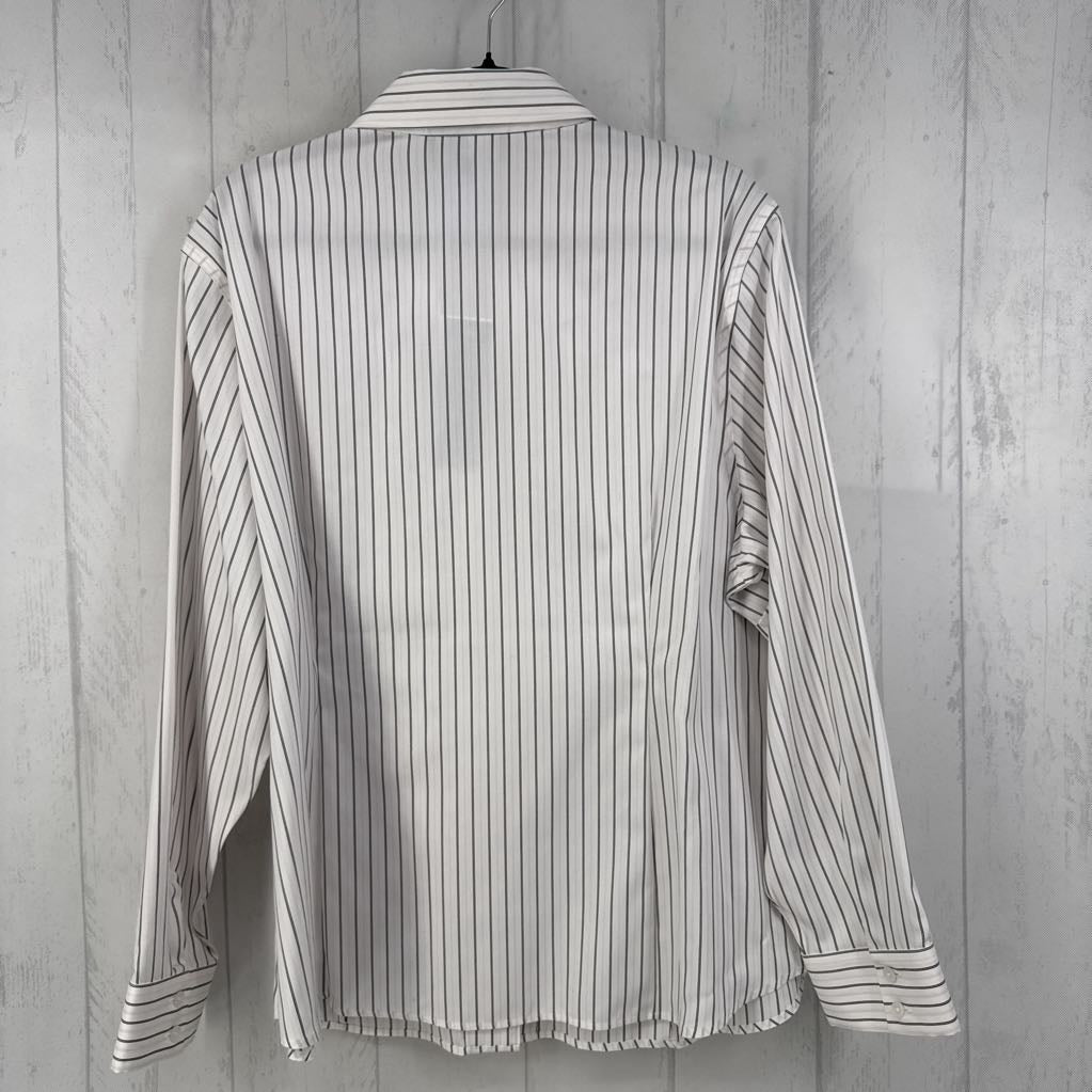 R84 3X striped button down l/s top