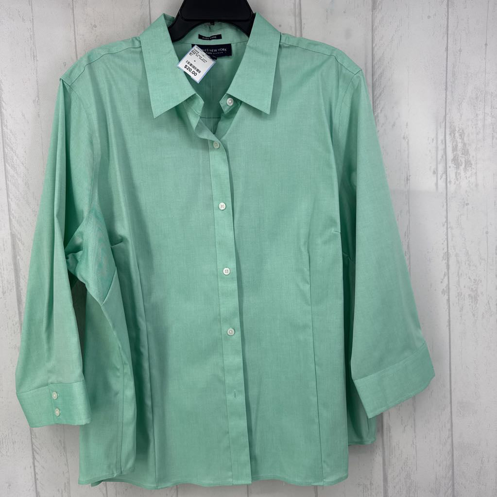 R69 3X button down 3/4 slv top