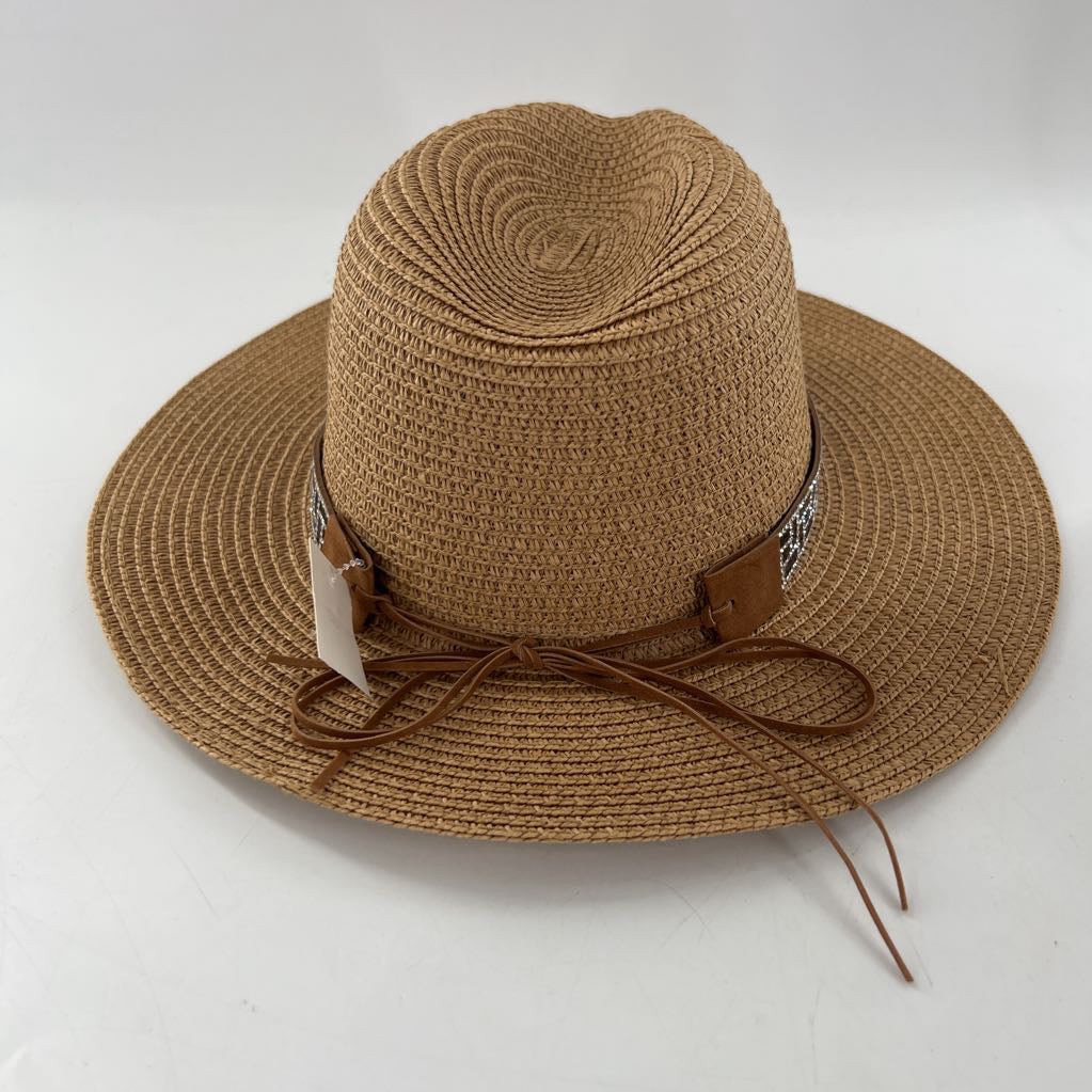 rhinestone embelished straw hat