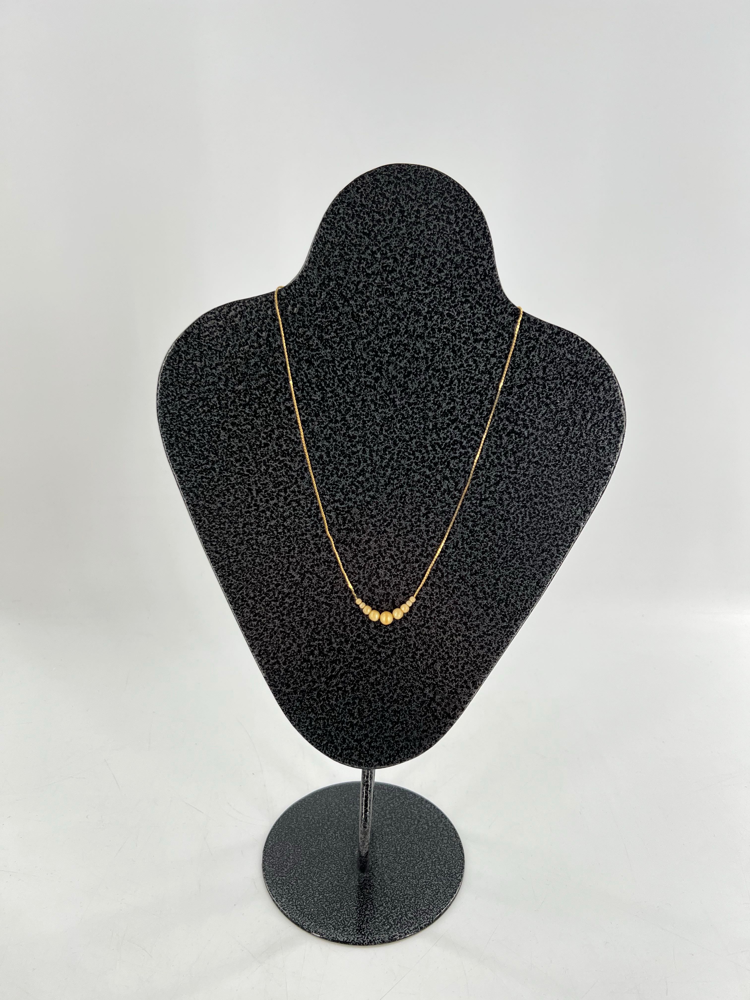 9" gold tone beaded necklace