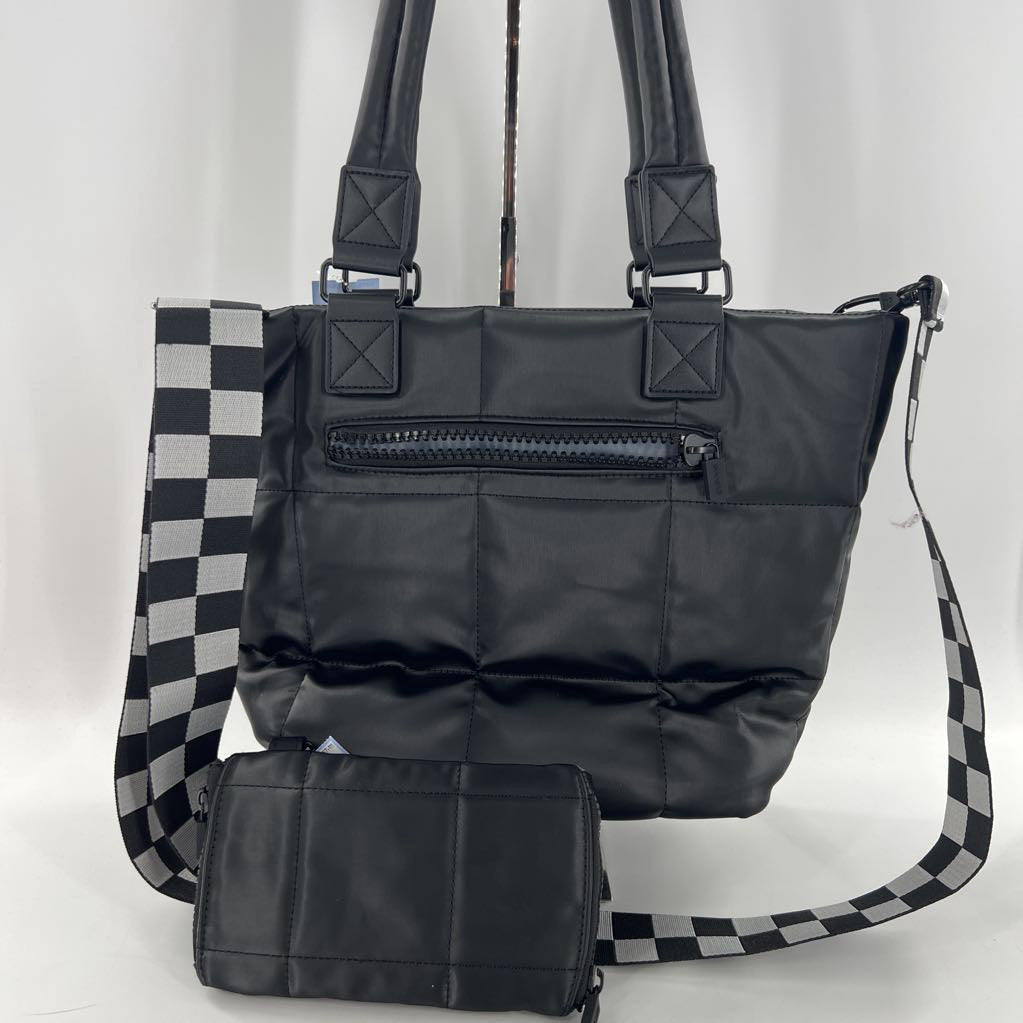 2pc nylon quilted tote bag