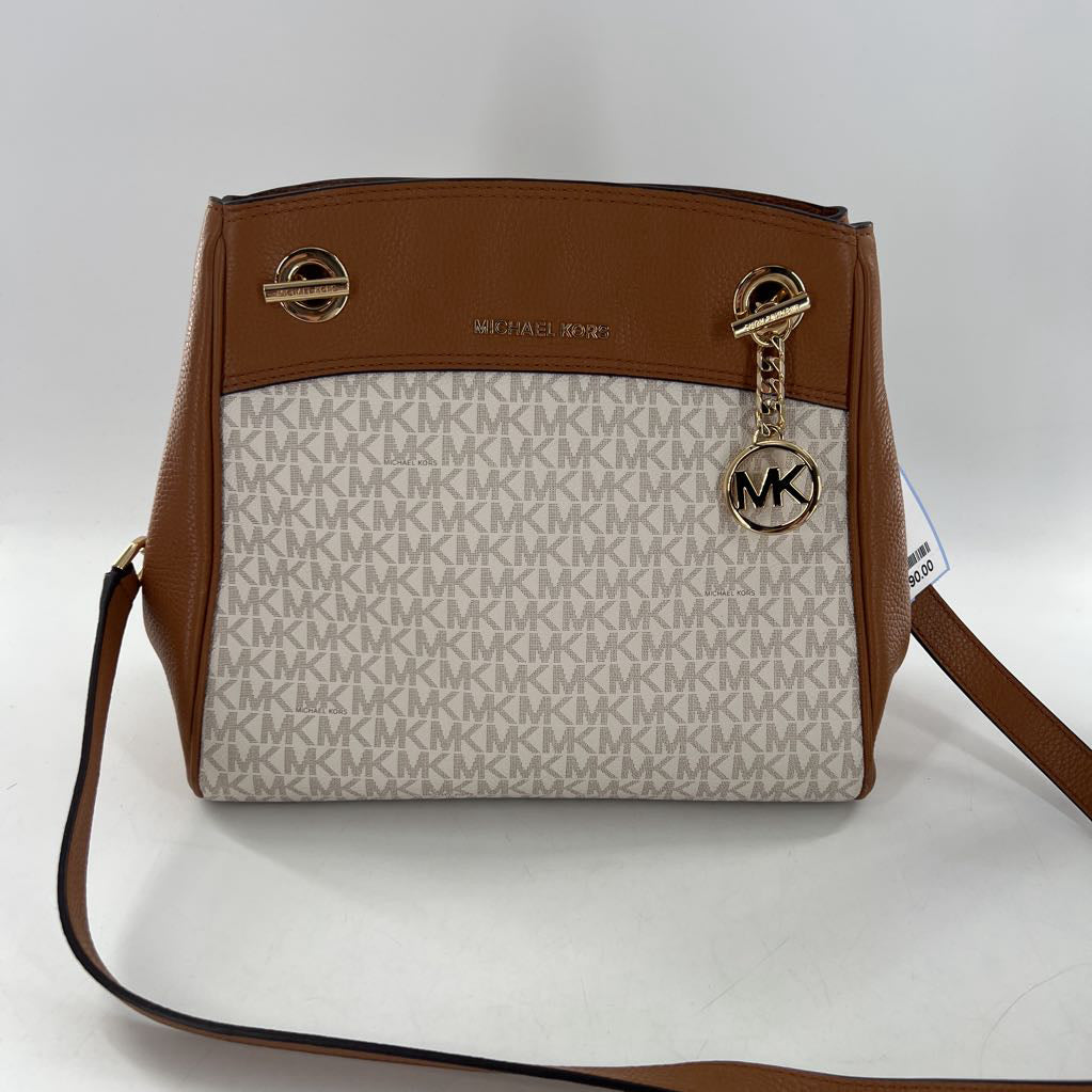 pebbled leather monogram satchel