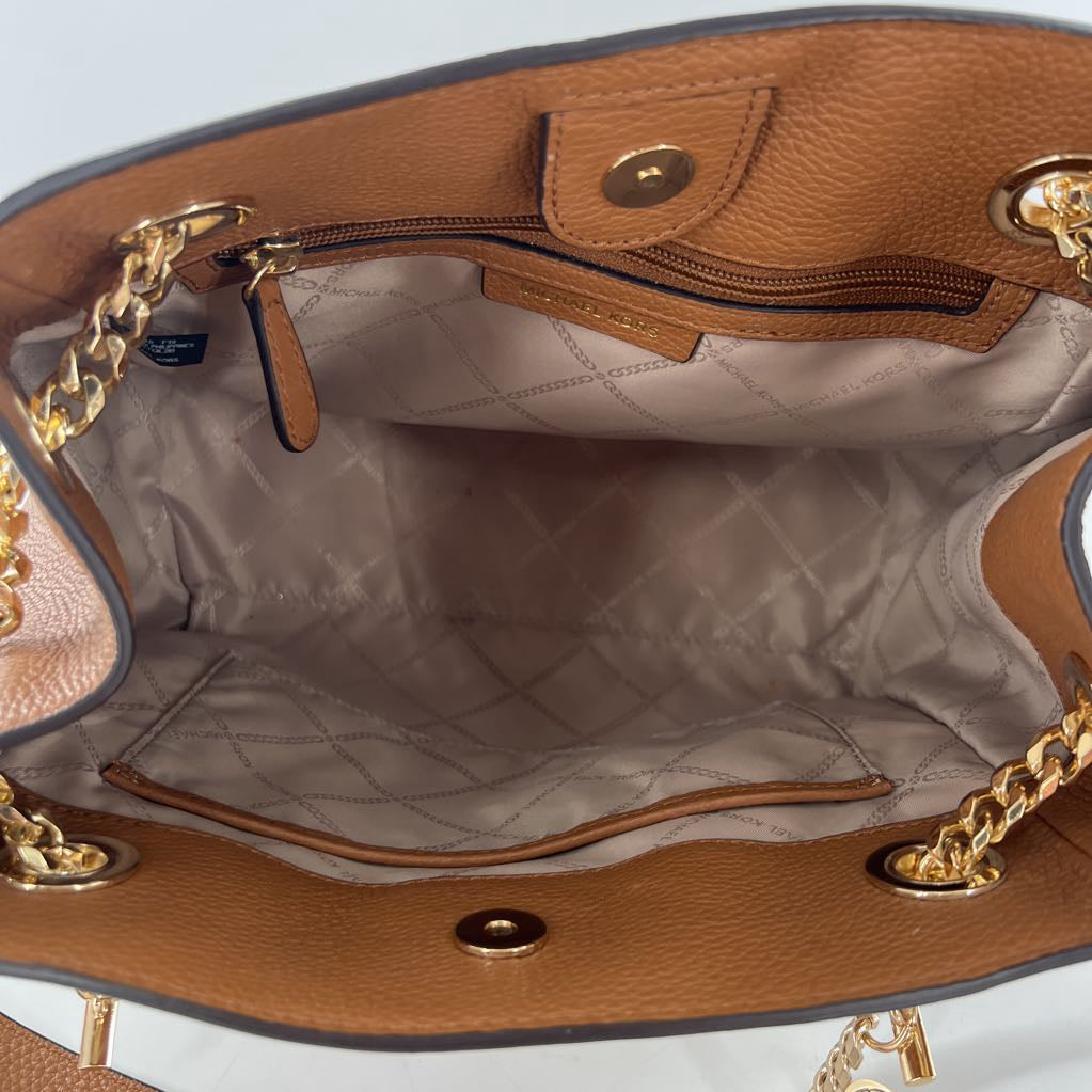 pebbled leather monogram satchel