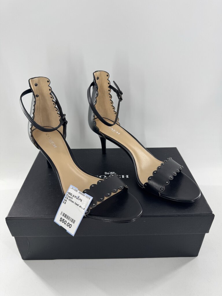 8.5 kitten heel ankle strap open toe pumps