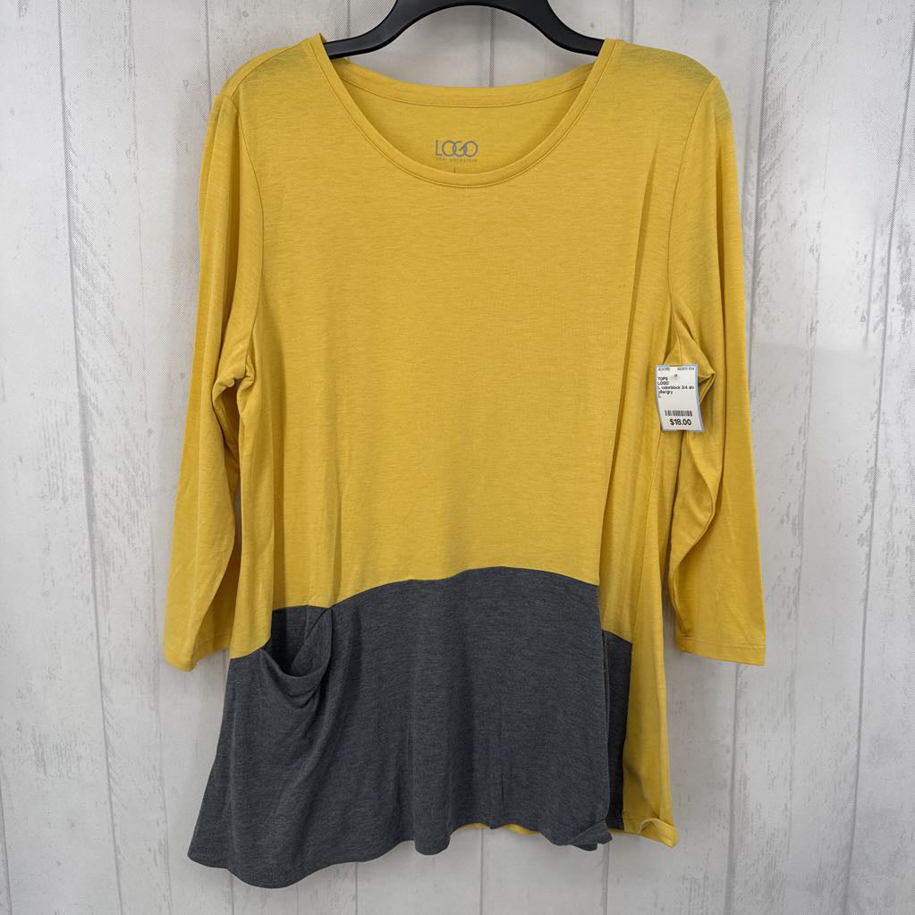 L colorblock 3/4 slv tunic
