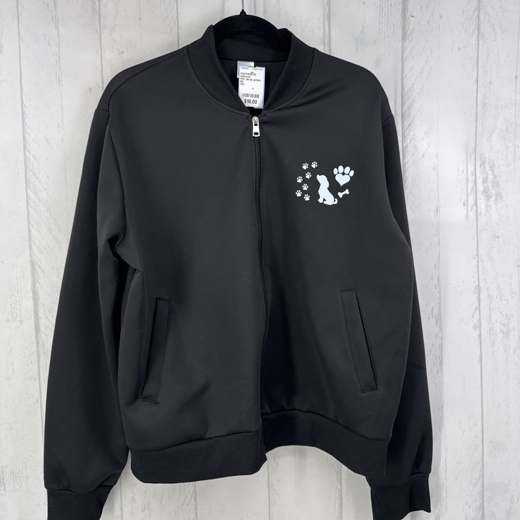 XXL zip-up jacket- dog prints