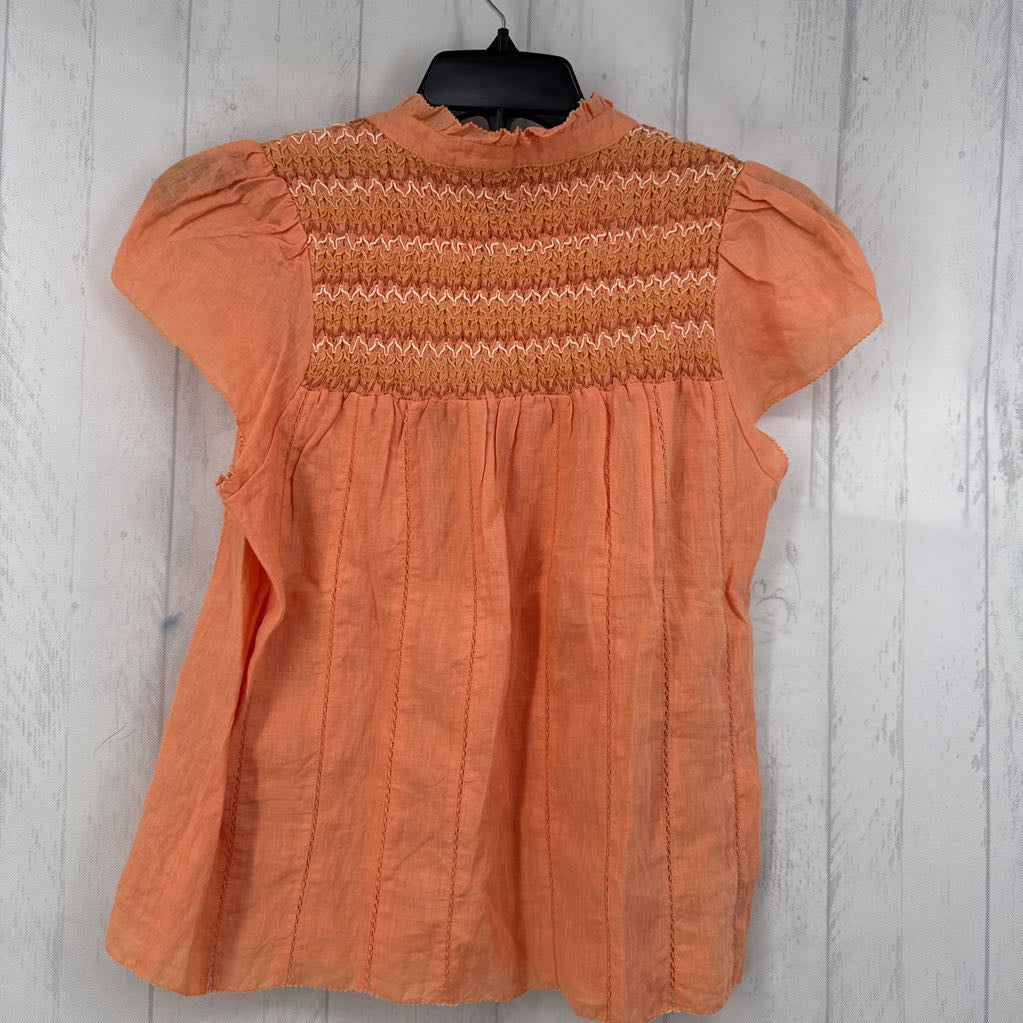 M smocked s/s top
