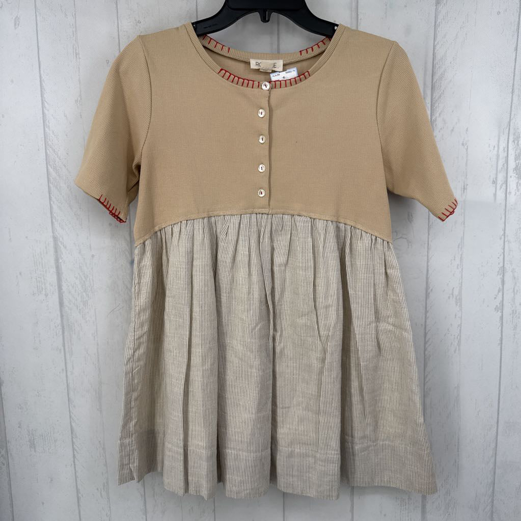 S mixed media s/s peplum top