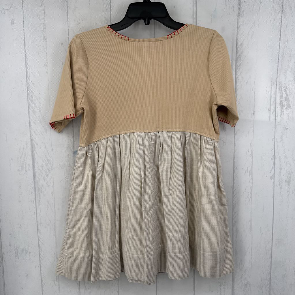 S mixed media s/s peplum top