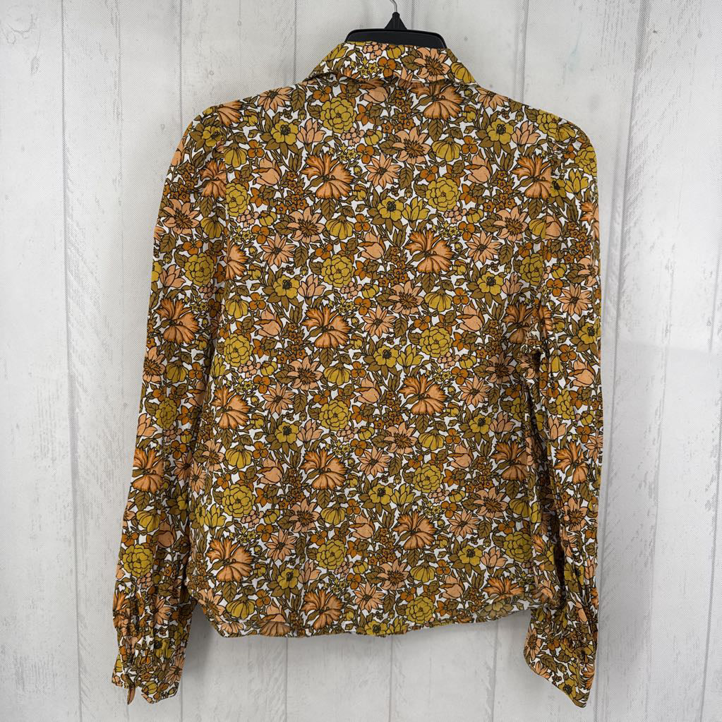 4 flo print button down l/s top