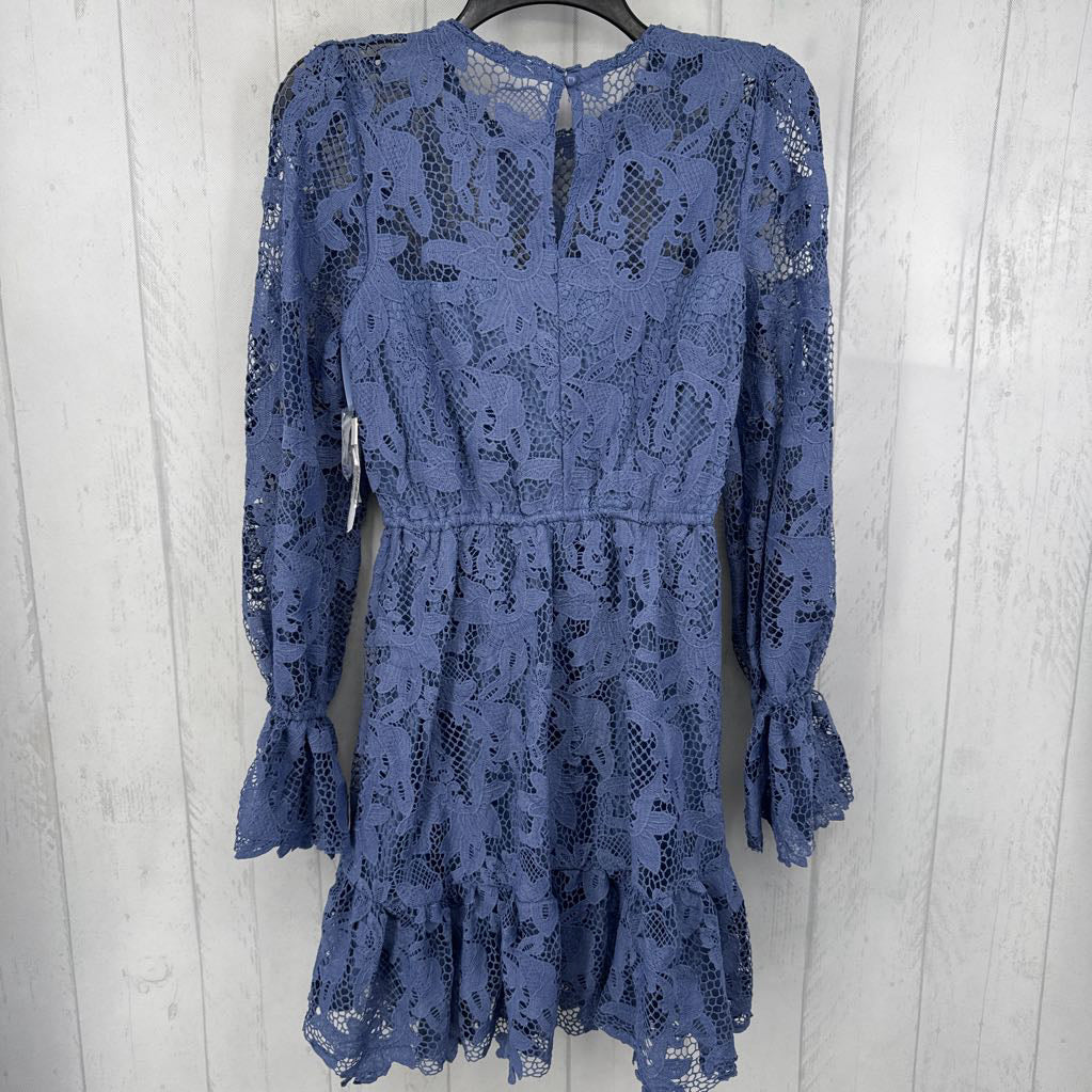 XS lace ruffle hem l/s dress