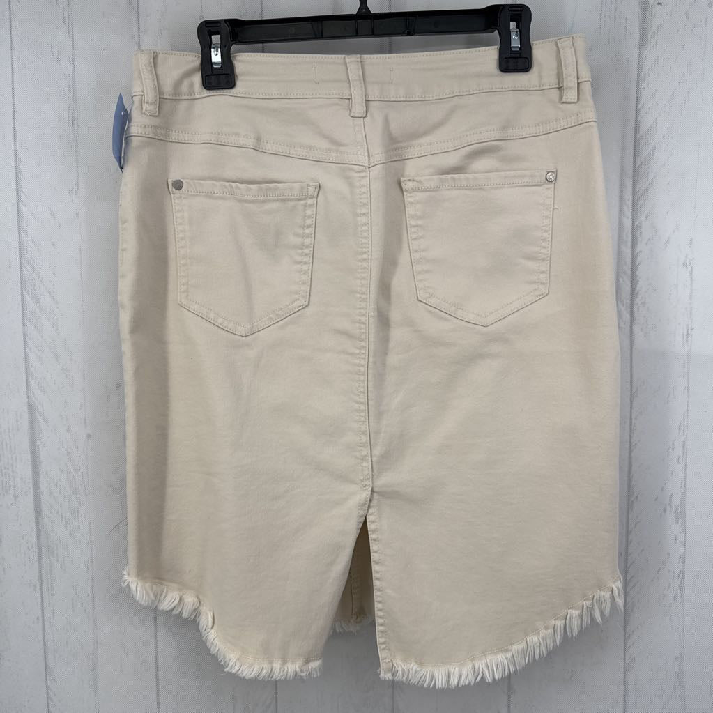 10 frayed hem twill skirt