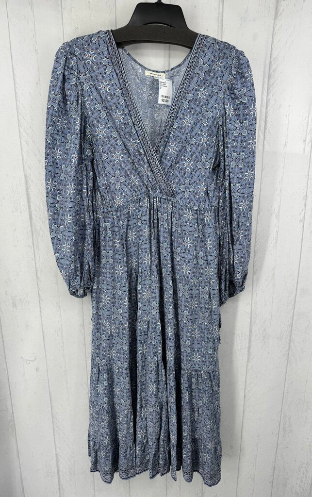 M crossover medallion print l/s dress