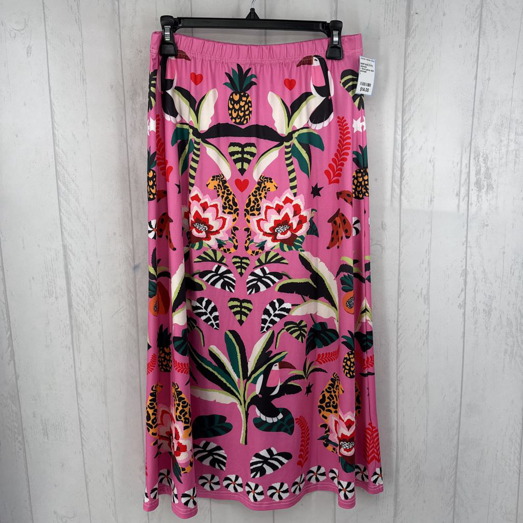 L floral pull-on skirt
