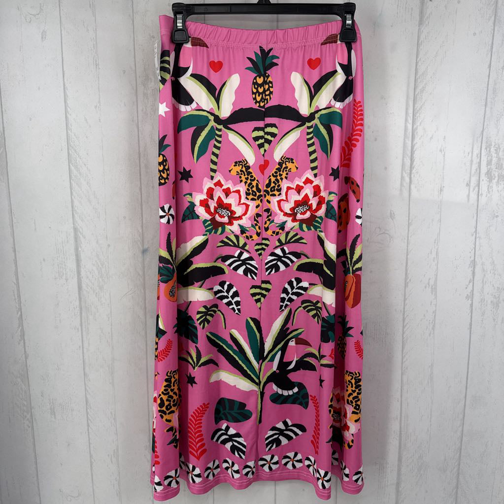 L floral pull-on skirt