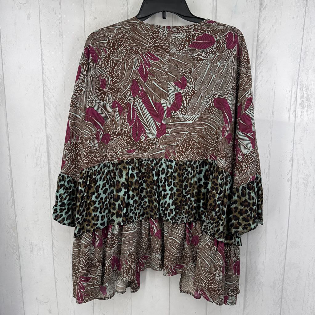 M/L mixed media open front cardi