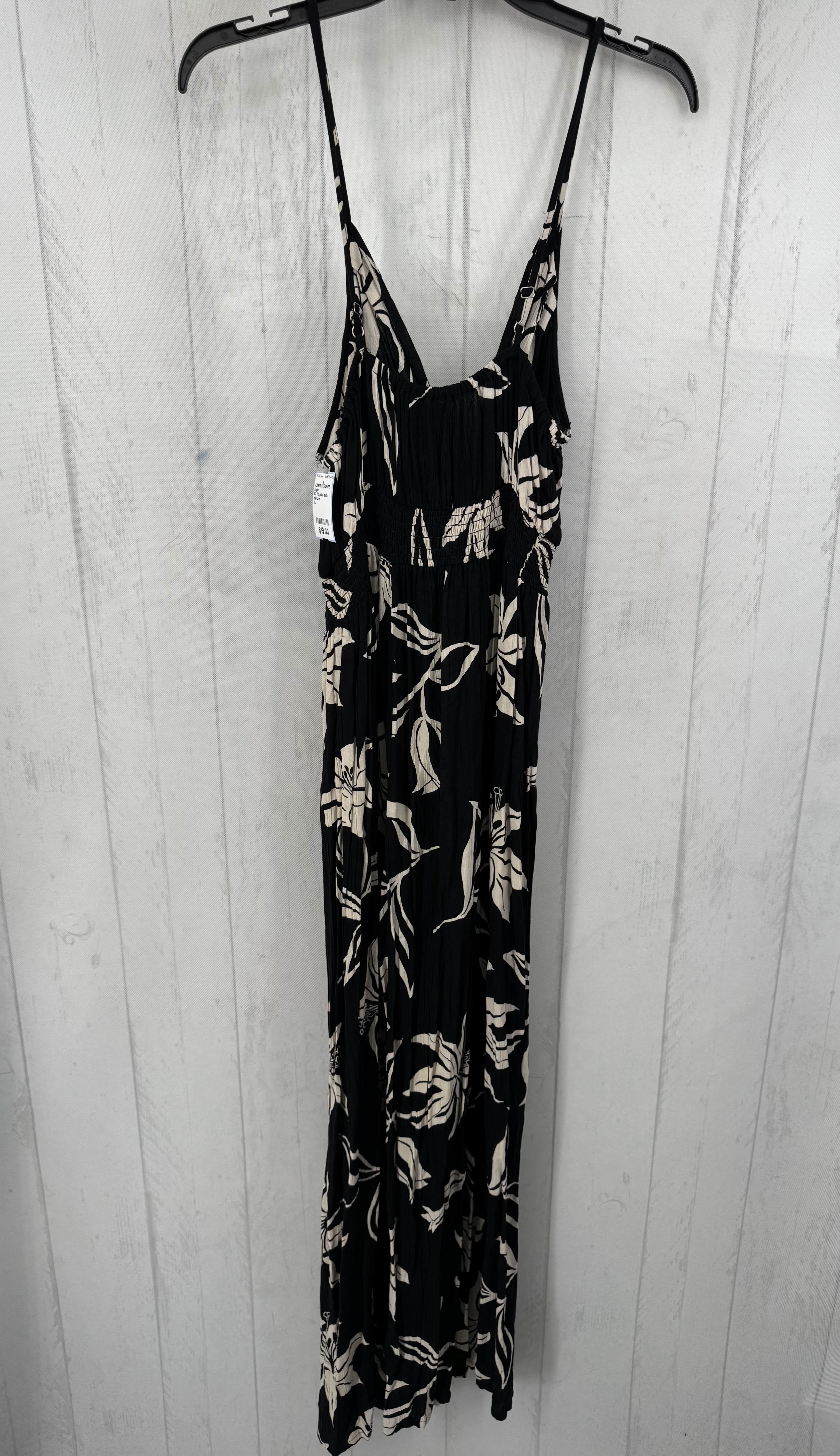 XL flo print slvls jumpsuit