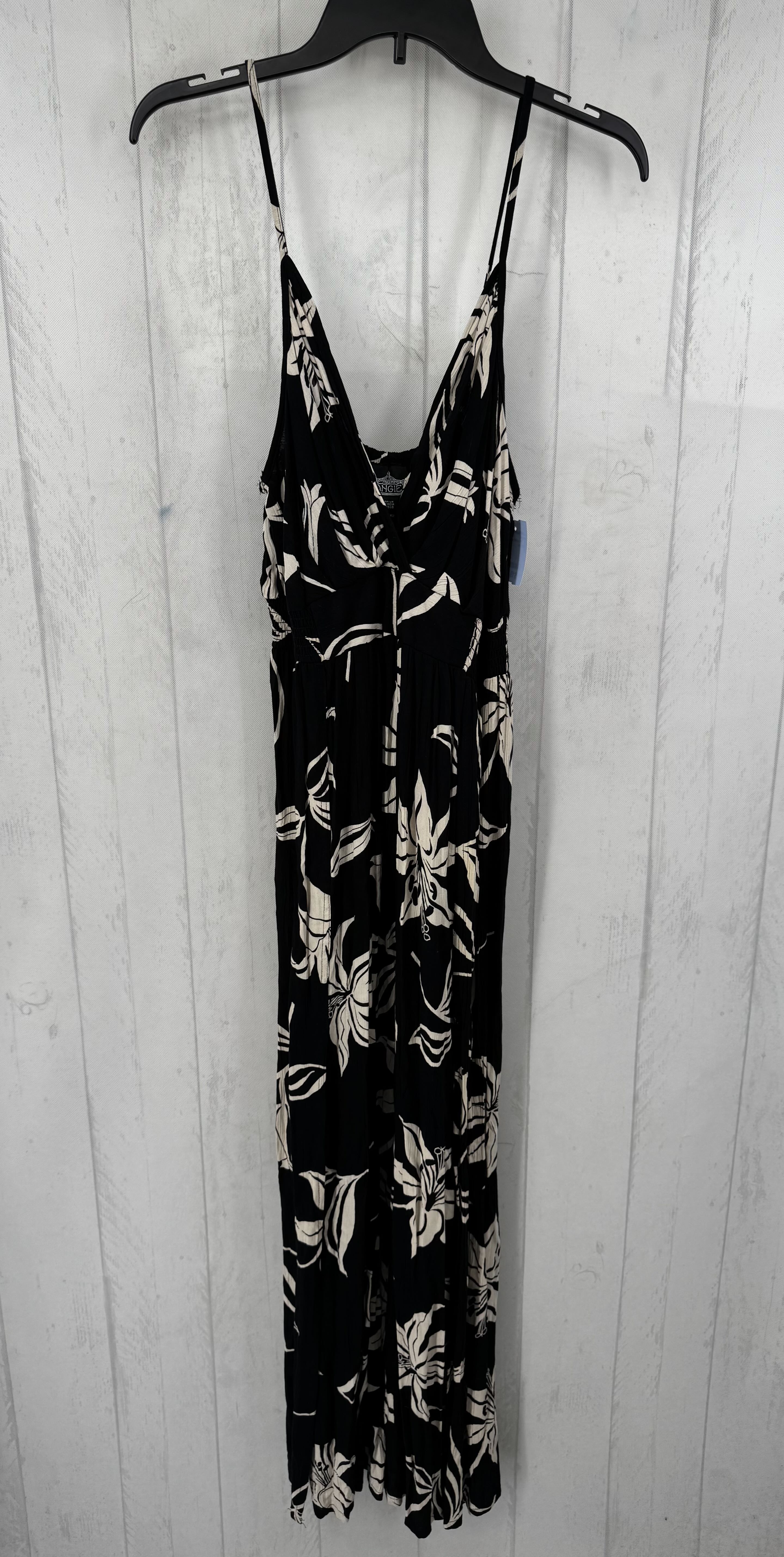 XL flo print slvls jumpsuit