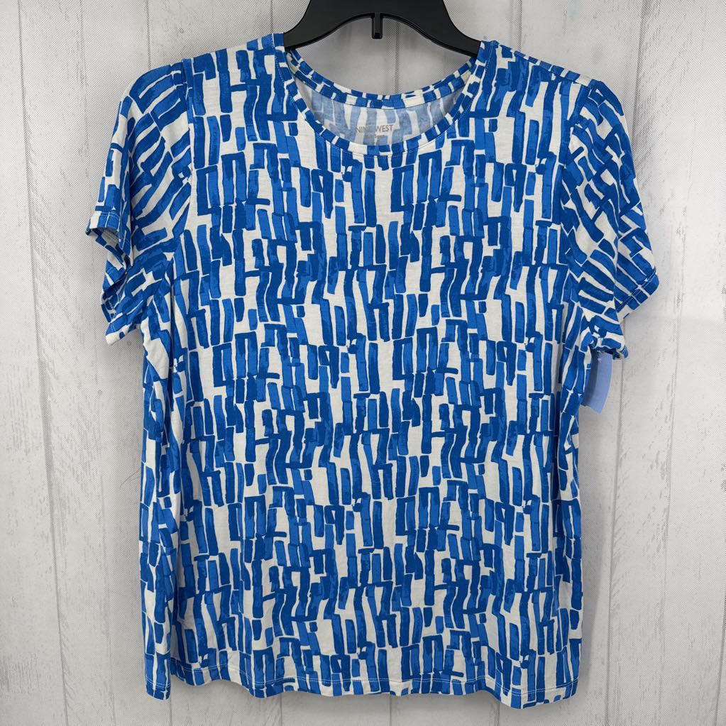 XL printed round neck s/s top