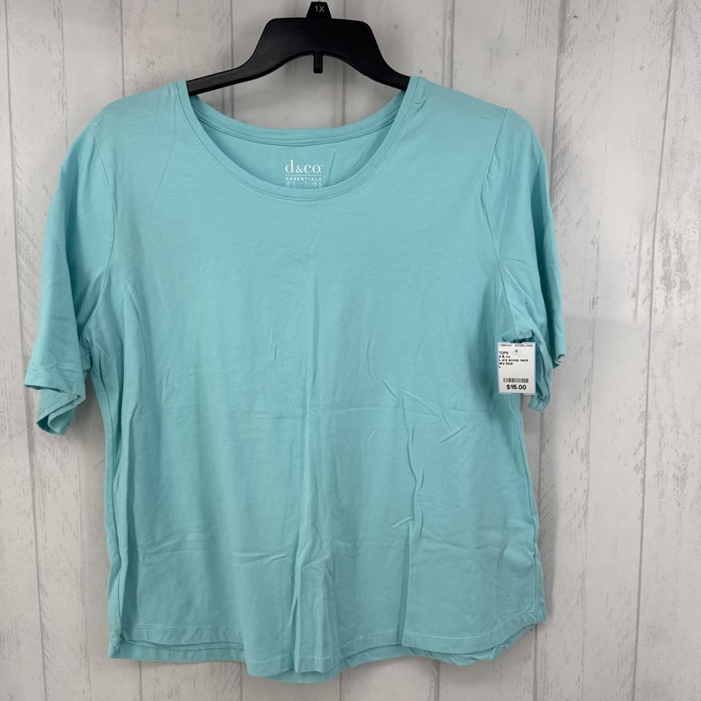 L s/s scoop neck top