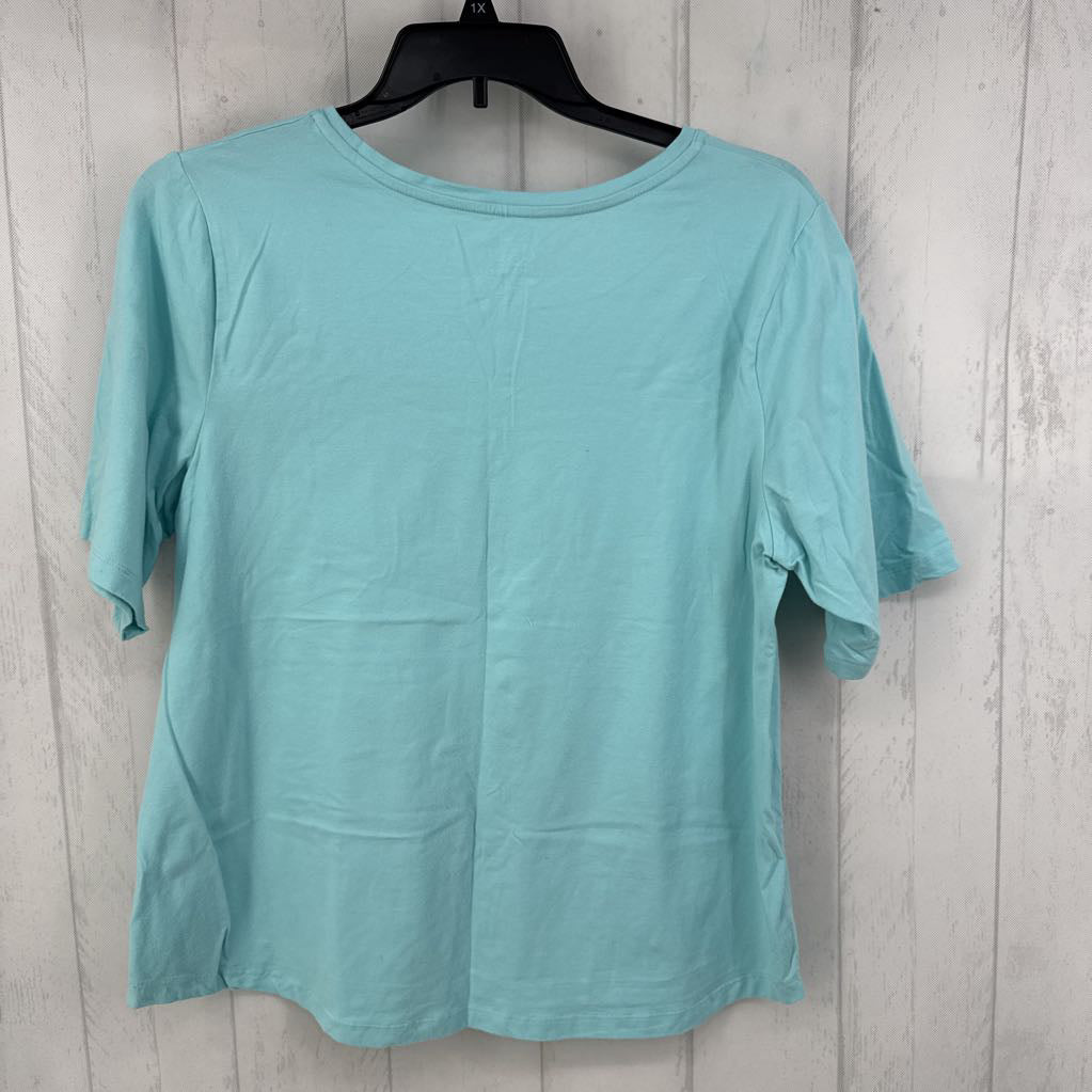 L s/s scoop neck top