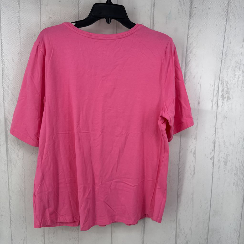 L s/s scoop neck top