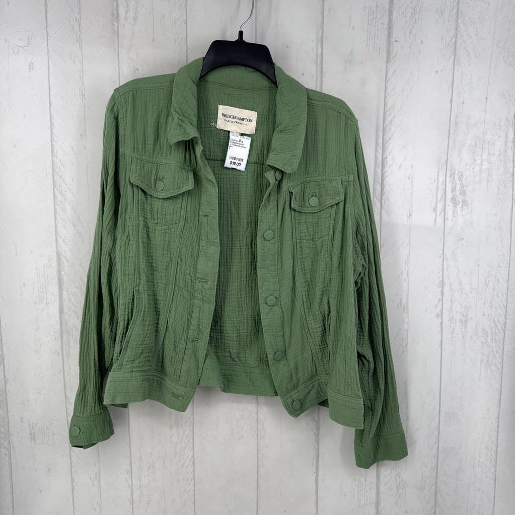 L l/s gauze button jacket