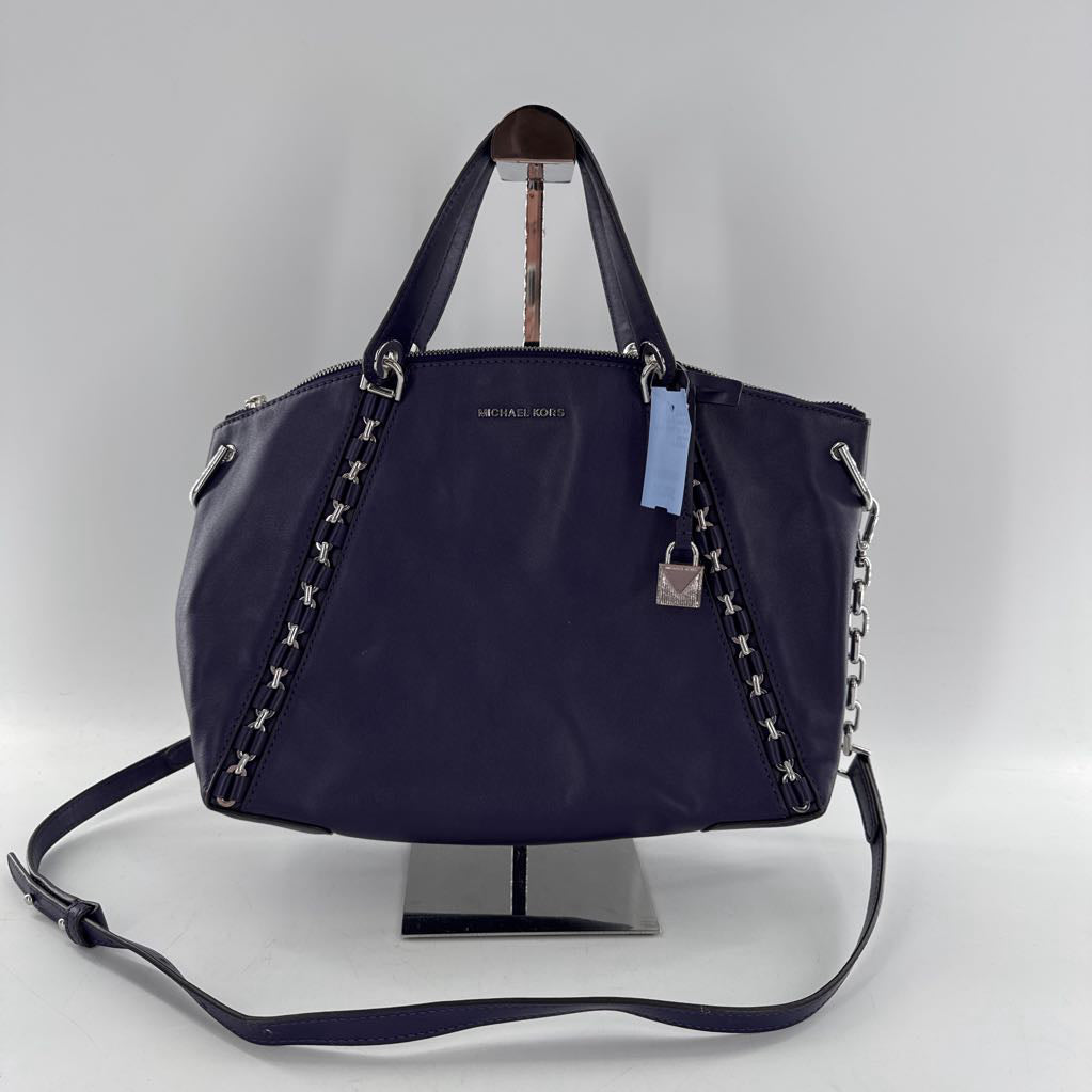 top zip chain detail satchel