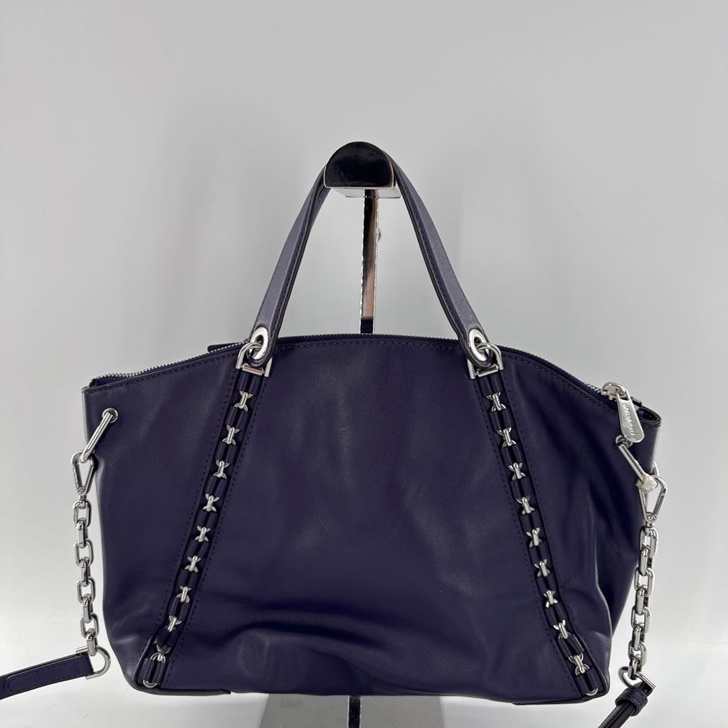 top zip chain detail satchel