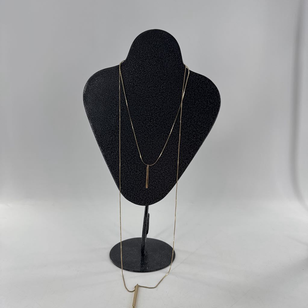 20" gold tone double strand neclace