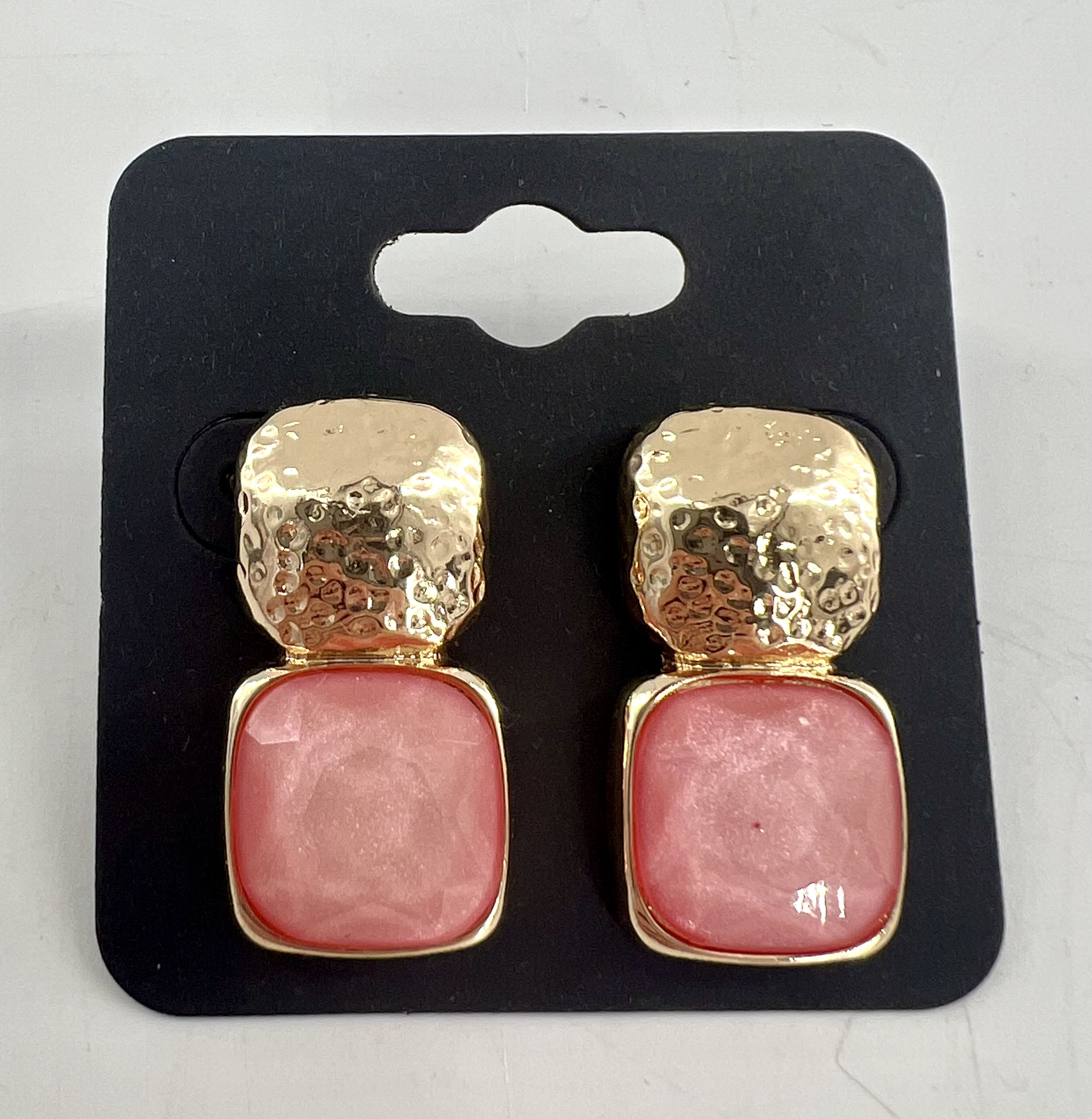 gold & pink stone earrings earrings