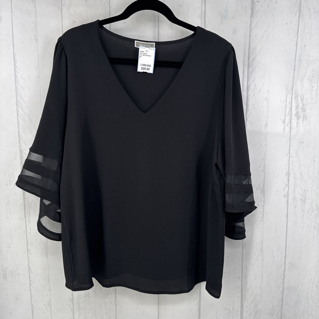 L v-neck bell slv tunic