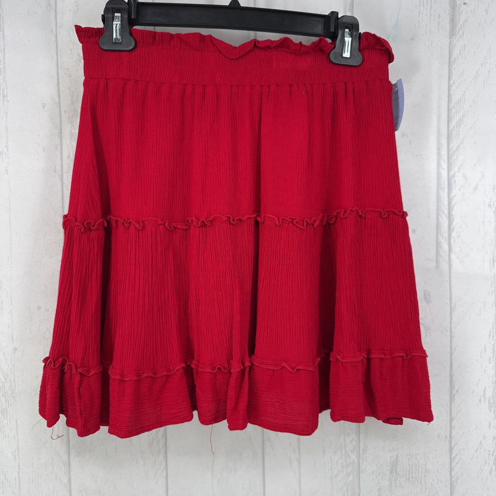 M textured tiered pull-on skirt