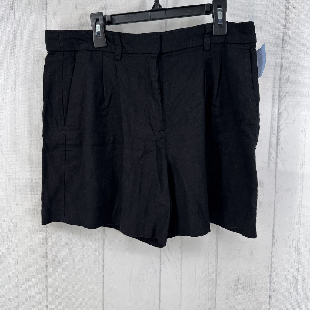 M hi-rise linen blend shorts