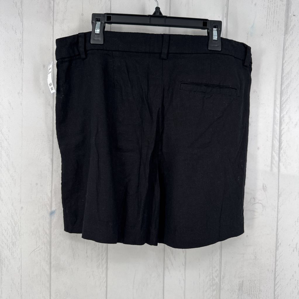 M hi-rise linen blend shorts