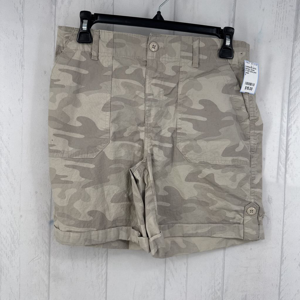 S twill camo print shorts